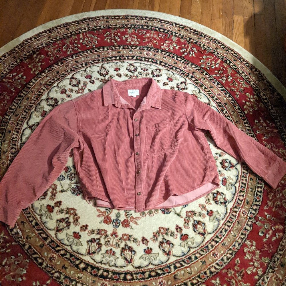 Pink Corduroy Cropped Shirt
